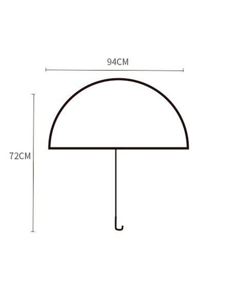 Sombrilla transparente con mango curvo al mayoreo ofrece LHESH – ID 46038