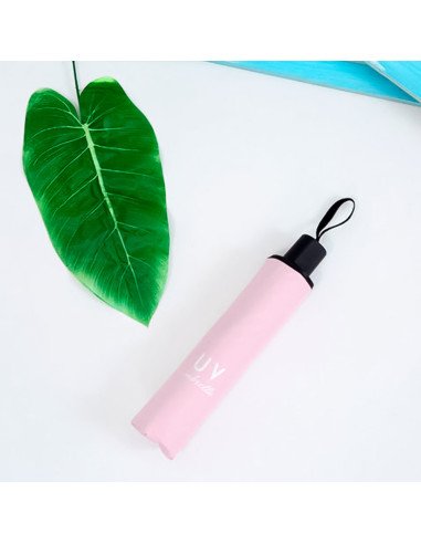 Sombrilla plegable con protección UV al mayoreo ofrece LHESH – ID 46039 rosa