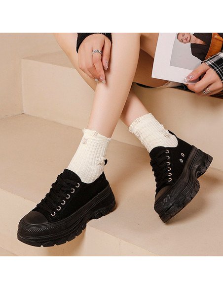 Tenis de plataforma negros al Mayoreo en LHESH