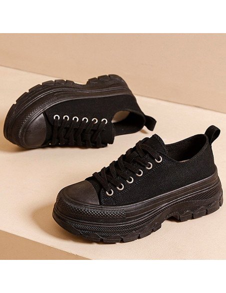 Tenis de plataforma negros al Mayoreo en LHESH