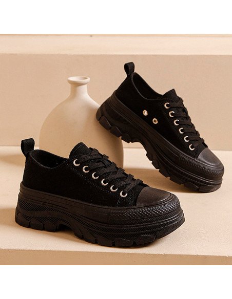 Tenis de plataforma negros al Mayoreo en LHESH