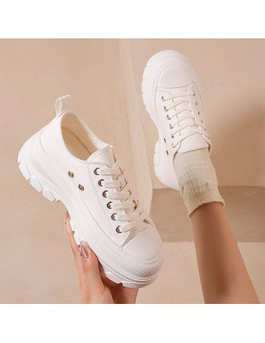 Tenis de plataforma blancos para dama al Mayoreo en LHESH