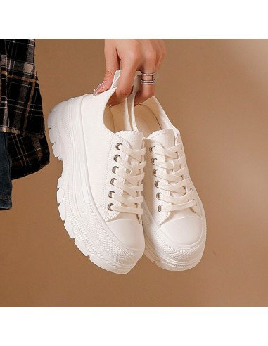 Tenis de plataforma blancos para dama al Mayoreo en LHESH