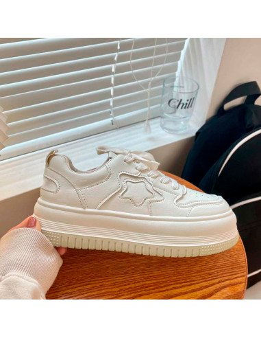 Tenis Casual de Plataforma con Apliques de Estrellas para Mujer | LHESH.mx | Mayoreo Calzado, Ropa y más productos