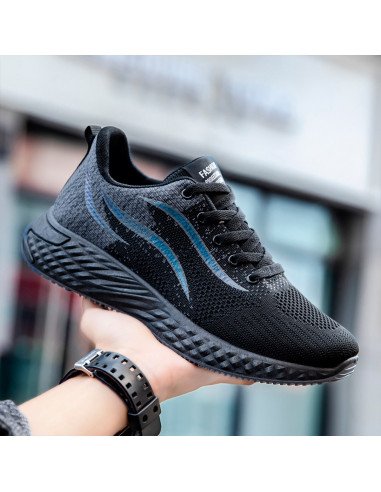 Tenis Deportivos Negros, Elegancia y Rendimiento para Correr y Entrenar