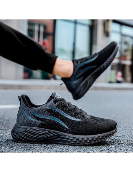 Tenis Deportivos Negros, Elegancia y Rendimiento para Correr y Entrenar