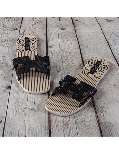 Sandalias de plástico para dama importadas al mayoreo en LHESH