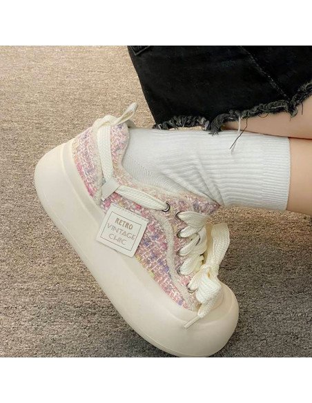 Tenis Plataforma Retro con Tejido Multicolor