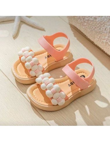 Huarache para niña con Adornos de Bolas Importadas al Por Mayor en LHESH