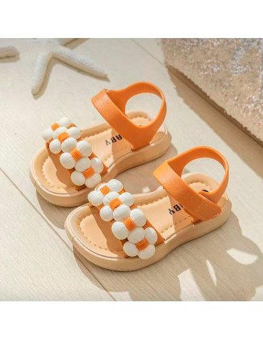 Huarache para niña con Adornos de Bolas Importadas al Por Mayor en LHESH