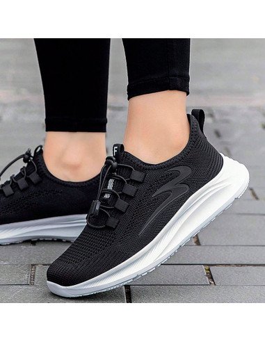 Tenis deportivos negros con ajuste rápido y suela ligera | LHESH