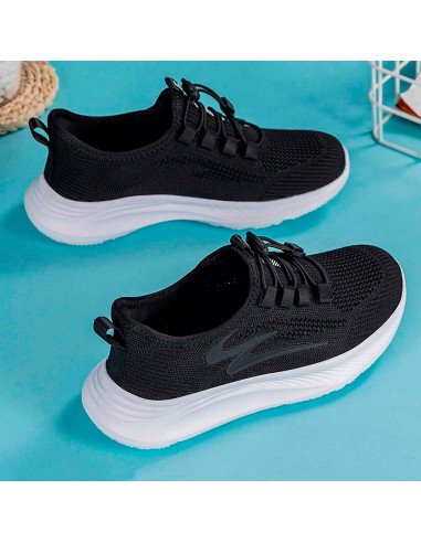 Tenis deportivos negros con ajuste rápido y suela ligera | LHESH