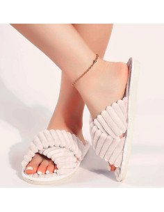 Pantuflas de felpa para dama al mayoreo en LHESH