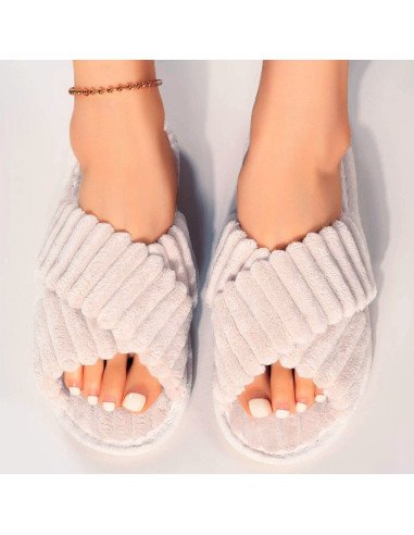 Pantuflas de felpa para dama al mayoreo en LHESH