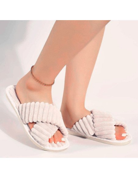 Pantuflas de felpa para dama al mayoreo en LHESH