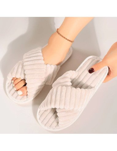 Pantuflas de felpa para dama al mayoreo en LHESH