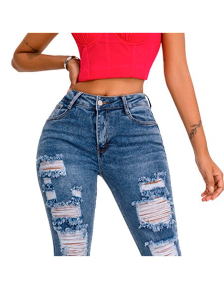 Jeans de Mezclilla Ajustados para mujer Mayoreo en LHESH