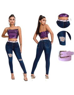 Jeans de Mezclilla para Mujer al Mayoreo en LHESH